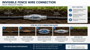 Waterproof connector used to join invisible dog fence wire for reliable signal transmission