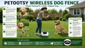 Dog learning safe boundaries with the petootsy wireless dog fence during training sessions
