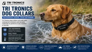 tri tronics dog collars with waterproof design for field and outdoor training sessions
