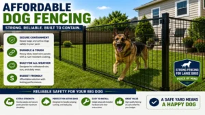 Heavy-duty affordable dog fencing providing secure containment for large and active dogs.