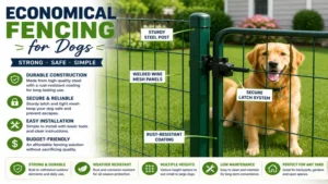 DIY economical fencing for dogs using simple materials for an affordable backyard fence