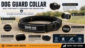 dog guard collar safety features including reinforced stitching and durable hardware