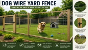 dog wire yard fence surrounding a play area for active dogs