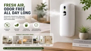 automatic deodorizer dispenser keeping indoor spaces fresh and odor free throughout the day