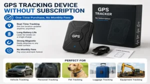 GPS tracking device without subscription designed for portable and discreet use
