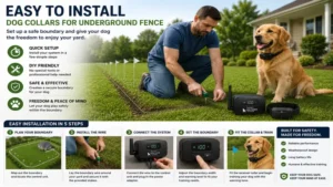 Dog collars for underground fence during home installation for a secure pet containment system