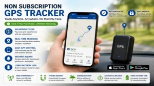 Non subscription gps tracker connected to a mobile app for convenient location monitoring