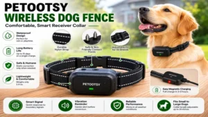 Close-up of the receiver collar included with the petootsy wireless dog fence system