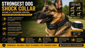strongest dog shock collar with secure adjustable fit for large active dogs and durable daily use