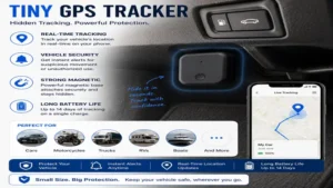 Tiny gps tracker installed inside a vehicle for discreet location tracking and security