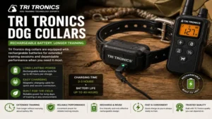tri tronics dog collars with rechargeable battery for extended dog training use