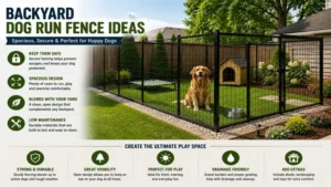 Backyard dog run fence ideas for creating a spacious, secure, and attractive play area