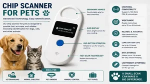 Chip scanner for pets featuring universal microchip compatibility and quick digital readings