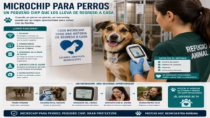 Animal shelter staff using a scanner to read a microchip para perros from a rescued dog.