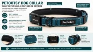 Soft interior padding of the Petootsy dog collar designed to provide all-day comfort for dogs