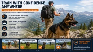 Training collars for large dogs providing reliable control and safety during hiking and outdoor adventures.