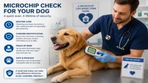 Veterinarian performing a routine check with a chip para perros scanner during a health examination