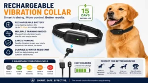 Rechargeable vibration collars for dogs with adjustable training levels