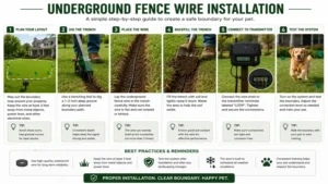 Complete installation guide for wire for underground fence around residential property