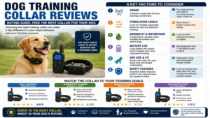 Dog training collar reviews helping pet owners choose the best training collar for their dog's behavior.