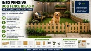 Inexpensive dog fence ideas designed for small yards with limited outdoor space