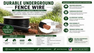 Durable copper wire for underground fence with weather-resistant insulation