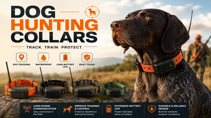 Dog hunting collars designed for tracking, training, and reliable performance in the field