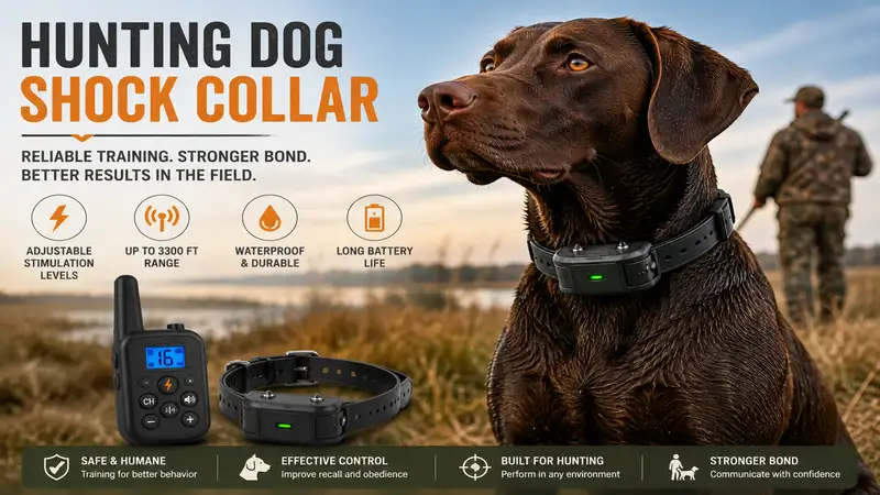 hunting dog shock collar designed for controlled outdoor dog training