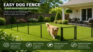 easy dog fence creating a safe and comfortable backyard space for dogs