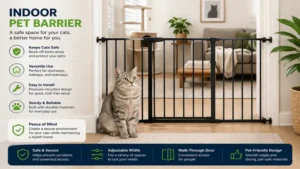 Indoor pet barrier providing a secure space for cats indoors