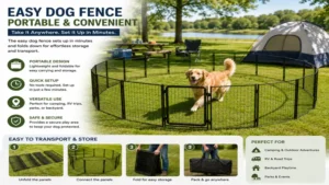 easy dog fence providing portable containment for dogs in outdoor areas