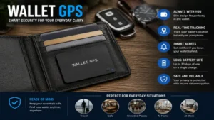 Minimalist wallet equipped with a wallet gps tracker for everyday security and convenience.