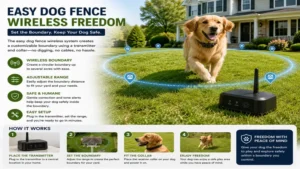 easy dog fence using a wireless system to create a flexible boundary for dogs