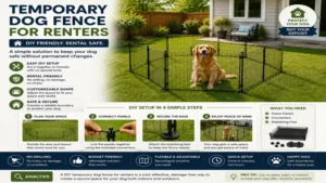Temporary dog fence for renters using a simple DIY solution for pet containment
