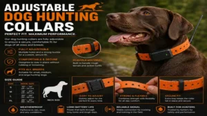 Adjustable dog hunting collars providing a secure and comfortable fit for active hunting dogs